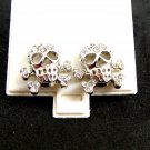 Small Skull CZs Pierced Studs Earrings 12092013yt