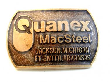 Vintage Quanex Mac Steel Jackson, Michigan Ft Smith, Arkansas Belt Buckle