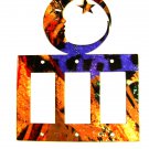 Man In Moon Star Triple Rocker Cover Plate by Steel Images Made In USA 6215a