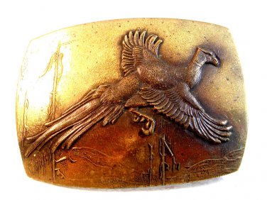 Vintage Pheasant Belt Buckle by J. Rudolph