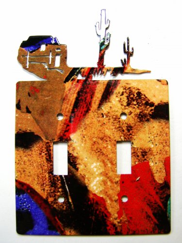 Pueblo Double Light Switch Cover Plate by Steel Images USA 030515A