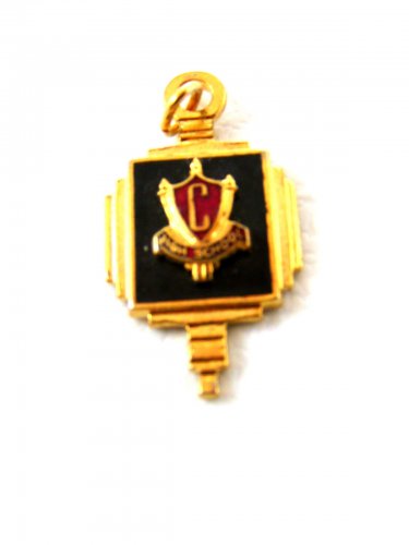 Initial Letter C High School Enameled Charm / Pendant / Key 52714 by Kinney