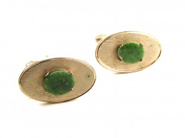 Goldtone & Green Cufflinks by Dante