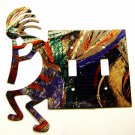 Southwest Kokopelli Flute Players Double Switch Cover Plate by LAZART 022415A