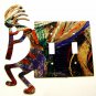 Southwest Kokopelli Flute Players Double Switch Cover Plate by LAZART 022415A