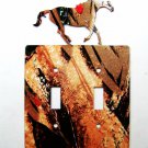 Horse Running Double Light Switch Cover Plate by Steel Images USA 030315TT