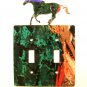 Horse Running Double Light Switch Cover Plate by Steel Images USA 030315TT