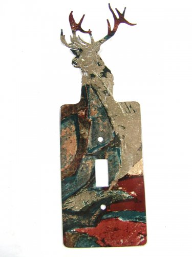 Buck Deer Head Single Switch Outlet Cover Plate by LaZart USA 6915