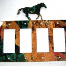 Wild Horse Quadruple Rocker Outlet Cover Plate by Steel Images USA 6815