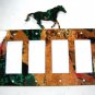 Wild Horse Quadruple Rocker Outlet Cover Plate by Steel Images USA 6815