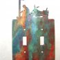 Cowboy w/ Motorcycle Double Light Switch Cover Plate by Steel Images USA 030315F
