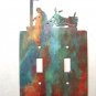 Cowboy w/ Motorcycle Double Light Switch Cover Plate by Steel Images USA 030315F