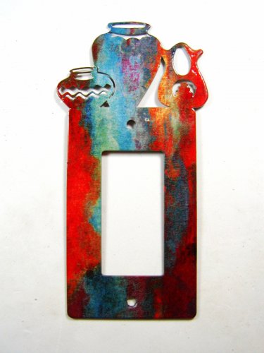 Pueblo Pottery Single Rocker Outlet Cover Plate by Steel Images USA 030515B