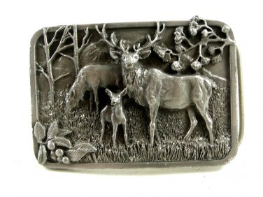1982 Siskiyou Deer in the Woods Belt Buckle 11042013