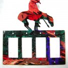 Native American End of The Trail Quadruple Rocker Outlet Cover Plate by LaZart
