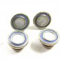Deco Silvertone Purple Mother of Pearl Snap Link Cufflinks By KUM-A-PART 101314