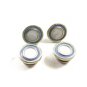 Deco Silvertone Purple Mother of Pearl Snap Link Cufflinks By KUM-A-PART 101314