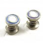 Deco Silvertone Purple Mother of Pearl Snap Link Cufflinks By KUM-A-PART 101314