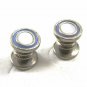 Deco Silvertone Purple Mother of Pearl Snap Link Cufflinks By KUM-A-PART 101314