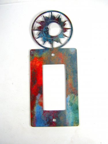 Sun In Circle Single Rocker Switch Cover Plate by Steel Images Made USA 52815m