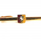 Vintage Pegasus Horse Red & Yellow Flag Tie Clasp by Hickok USA