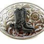 Western Silvertone Cowboy Boots Belt Buckle #102113c