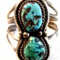 Native American Sterling Silver & Turquoise Cuff Bracelet by Manuel Hoyungowa