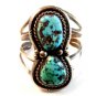 Native American Sterling Silver & Turquoise Cuff Bracelet by Manuel Hoyungowa