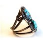 Native American Sterling Silver & Turquoise Cuff Bracelet by Manuel Hoyungowa