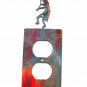 Kokopelli w/ Flute Double Outlet Cover Plate by Steel Images USA 021915L