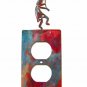 Kokopelli w/ Flute Double Outlet Cover Plate by Steel Images USA 021915L