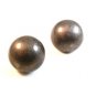Huge Signed IBB in Clover Half Ball Sterling Silver Clip On Earrings