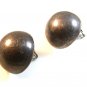 Huge Signed IBB in Clover Half Ball Sterling Silver Clip On Earrings