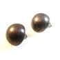 Huge Signed IBB in Clover Half Ball Sterling Silver Clip On Earrings