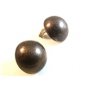 Huge Signed IBB in Clover Half Ball Sterling Silver Clip On Earrings