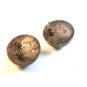 Huge Signed IBB in Clover Half Ball Sterling Silver Clip On Earrings