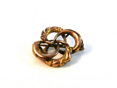 Victorian Gold Tone Intertwirled Brooch