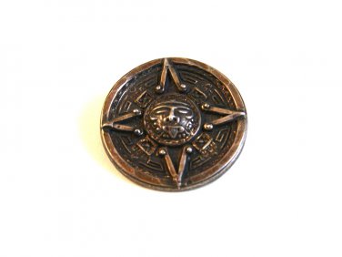 Mexican Eagle Mark Sterling Silver Aztec Calender Brooch