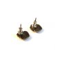 Signed VF Sterling Silver  Heart Pierced Post Earrings
