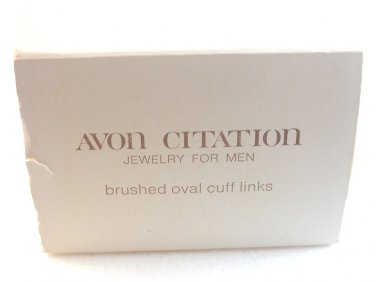 Vintage 1971 Avon Citation Brushed Oval Cuff Links MIB