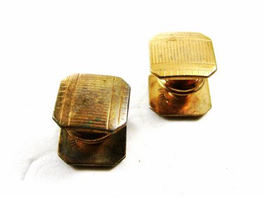 SWANK Art Deco Goldtone Snap Link Cufflinks By KUM-A-PART 101314