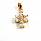 Teeny Tiny 14K Gold Filled Goldtone & Rhinestones Cross Pendant 5114