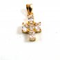 Teeny Tiny 14K Gold Filled Goldtone & Rhinestones Cross Pendant 5114