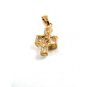 Teeny Tiny 14K Gold Filled Goldtone & Rhinestones Cross Pendant 5114