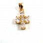 Teeny Tiny 14K Gold Filled Goldtone & Rhinestones Cross Pendant 5114