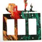 Southwest Pueblo Cactus Triple Rocker Light Cover Plate Steel Images USA 51415a