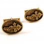 Goldtone Eastern Orthodox Cufflinks Not Signed Pat No. 2920363