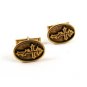Goldtone Eastern Orthodox Cufflinks Not Signed Pat No. 2920363