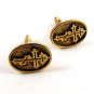 Goldtone Eastern Orthodox Cufflinks Not Signed Pat No. 2920363