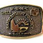 1983 Shell W.R.M.C. Becktel Major Effluent Project Solid Brass Belt Buckle by BT